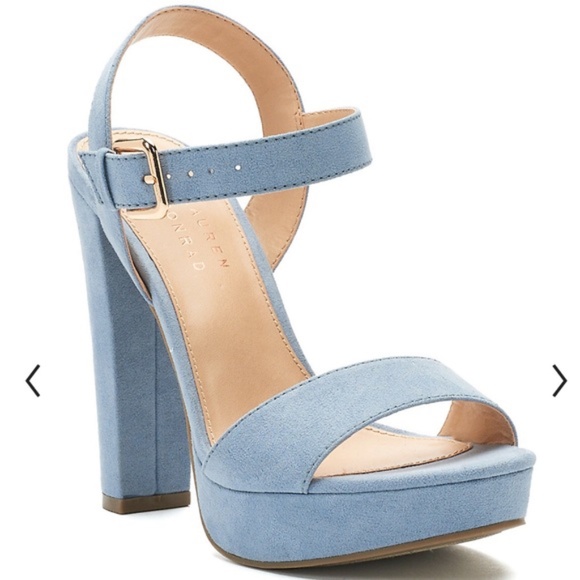 LC Lauren Conrad Shoes - LC Lauren Conrad Bow Blue Platform Heels - Size 9.5